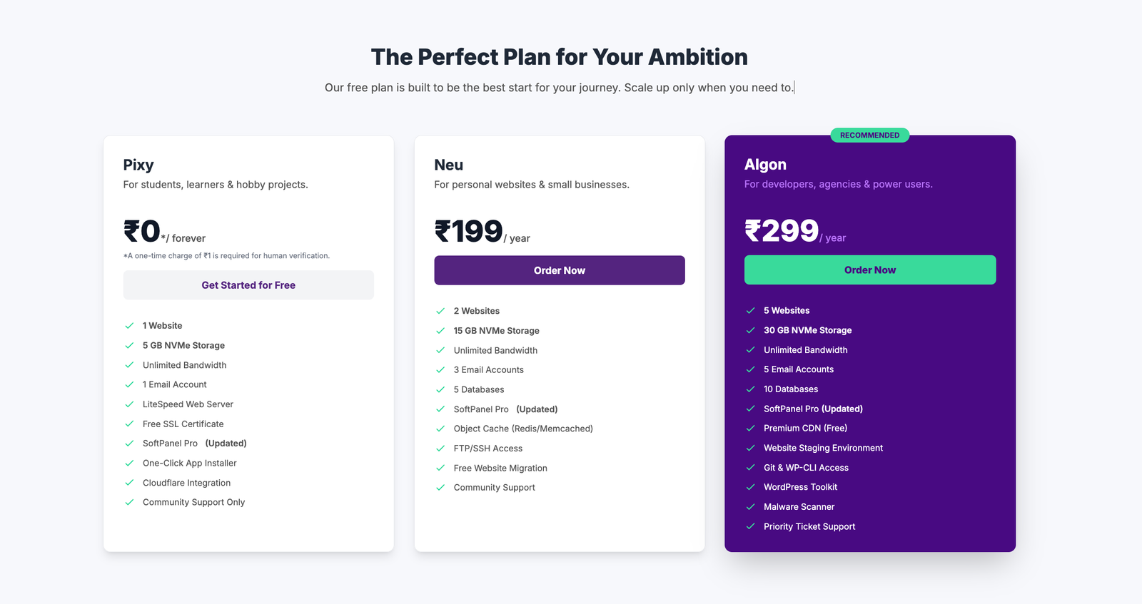 HostMaji Pricing Plans